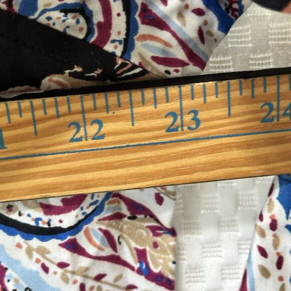 Chico’s Blouse No Iron Paisley Multi Color Long Sleeve Fall XL Size 3 New - Picture 6 of 8